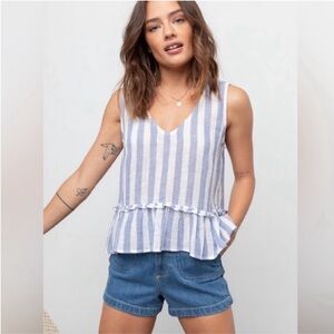 Rails Mira Peplum Striped Top